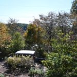 サンルームから南方向の眺望。冬季は落葉樹の葉が落ち、南アルプスの眺望があります。