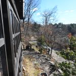 サンルームの窓から東方向を撮影。白い車の部分は駐車場。